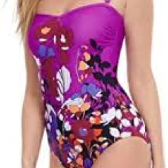 GOTTEX SWIMWEAR WOMEN'S FLORAL ART WOMEN ONE PIECE SWIMSUIT SIZE 12 BRAND NEW - Picture 6 of 6